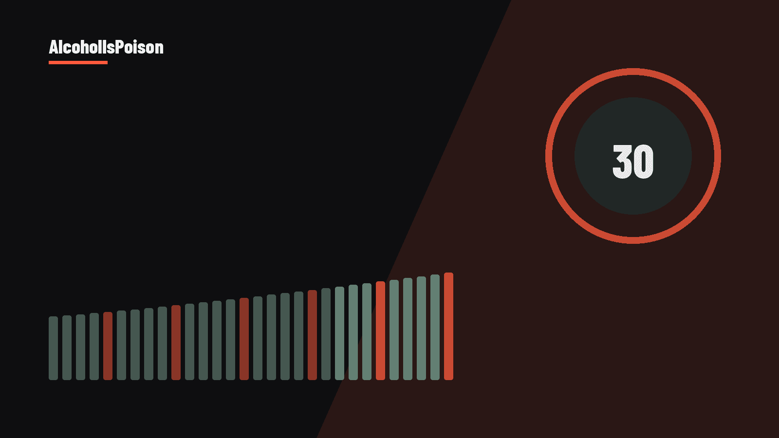 Illustrated bold dark graphic with thirty rising bars and a large 30 — not a photo